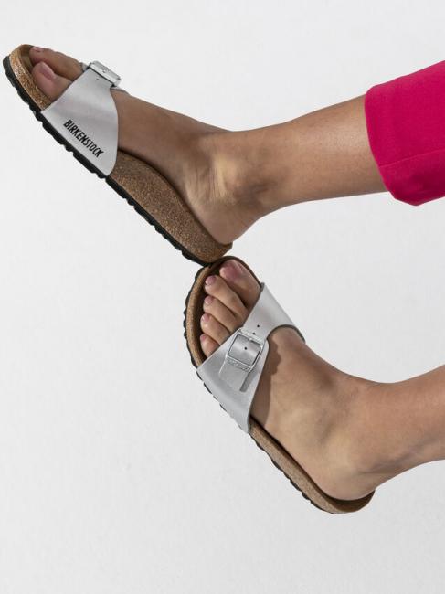 MADRID BIRKO FLOR Slipper sandal silver - Women&rsquo;s shoes