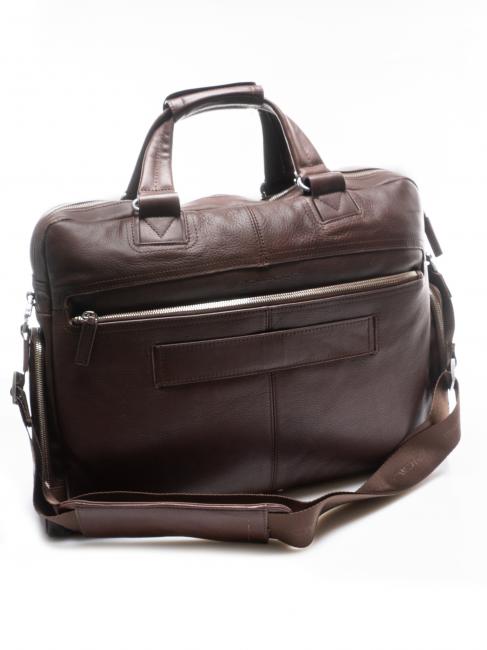CAMPIONARIO - JAZZ Leather briefcase, 13 "pc holder MORO - Work Briefcases