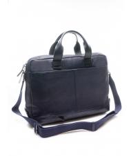 PIQUADRO CAMPIONARIO - PYRAMID Leather briefcase, 15 "pc holder blue - Work Briefcases - 2