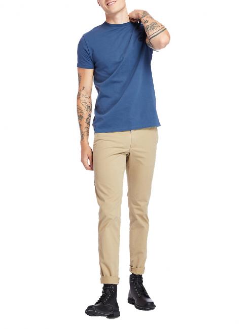 SS DUNRIVER CREW Cotton T-shirt dark denim - T-shirt