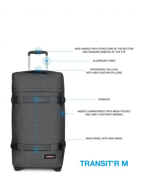 TRANSIT'R M Medium size trolley BlackDenim - Semi-rigid Trolley Cases