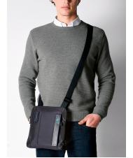 PIQUADRO bag P16 line BLUE CHEVRON - Over-the-shoulder Bags for Men - 5