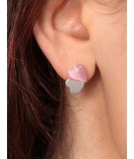 MORELLATO CUORE Silver earrings with cat eye pink / white - Earrings - 2