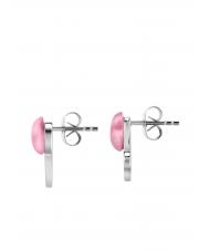 MORELLATO CUORE Silver earrings with cat eye pink / white - Earrings - 4