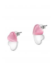 MORELLATO CUORE Silver earrings with cat eye pink / white - Earrings - 5