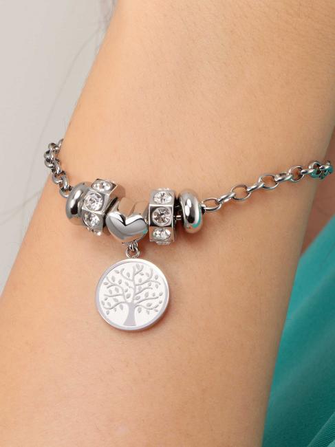 DROPS 2 BEADS Bracelet with tree of life SILVER - Bracelets