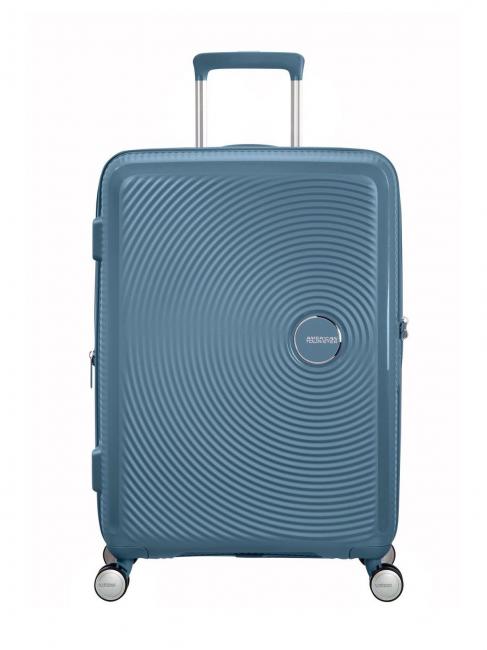 SOUNDBOX SPINNER Medium trolley, expandable stone blue - Rigid Trolley Cases
