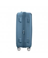 AMERICAN TOURISTER SOUNDBOX SPINNER Medium trolley, expandable stone blue - Rigid Trolley Cases - 5
