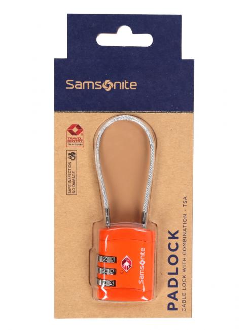  GLOBAL TRAVEL Padlock with cable and TSA combination orange - Travel Accessories