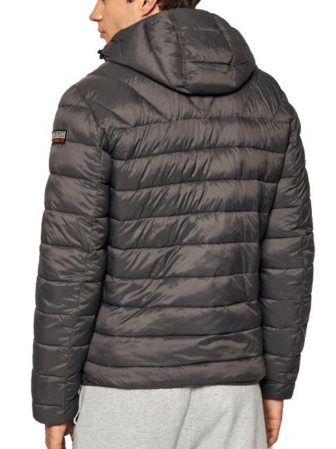 AERONS H 2 Down jacket with hood dark gray solid - Men's down jackets