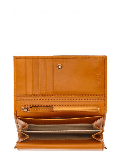 CERBOLI Leather wallet Mustard Yellow / Gold - Women&rsquo;s Wallets