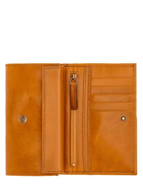 CERBOLI Leather wallet Mustard Yellow / Gold - Women&rsquo;s Wallets