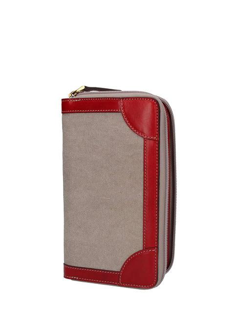 AUSTER Compact wallet natural / red currant abb. gold - Women&rsquo;s Wallets