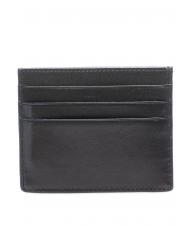 THE BRIDGE LORENZO Leather card holder Black - Men’s Wallets - 3