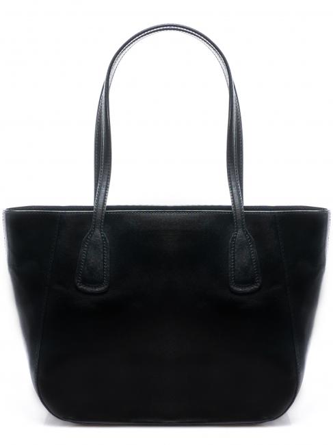 MADDALENA Shopping Bag in leather Black Gold - Women’s Bags
