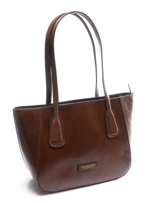 MADDALENA Shoulder shopper, in leather BROWN - Women&rsquo;s Bags