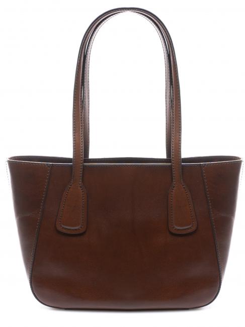 MADDALENA Shoulder shopper, in leather BROWN - Women&rsquo;s Bags