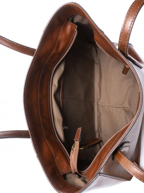 MADDALENA Shoulder shopper, in leather BROWN - Women&rsquo;s Bags