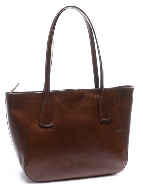 MADDALENA Shopping Bag in leather BROWN - Women&rsquo;s Bags