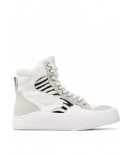 TWINSET Sneaker alta in pelle con inserti zebrati  white / furry zebra - Women&rsquo;s shoes - 2