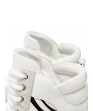 TWINSET Sneaker alta in pelle con inserti zebrati  white / furry zebra - Women&rsquo;s shoes - 5