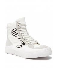 TWINSET Sneaker alta in pelle con inserti zebrati  white / furry zebra - Women&rsquo;s shoes - 3