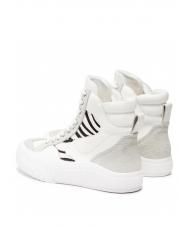 TWINSET Sneaker alta in pelle con inserti zebrati  white / furry zebra - Women&rsquo;s shoes - 4