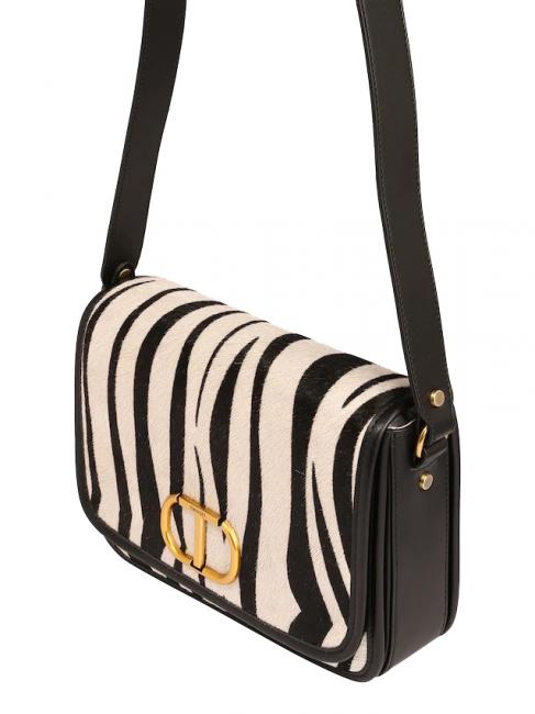 Borsa a tracolla in pelle stampa zebra  furry zebra snow / black - Women&rsquo;s Bags