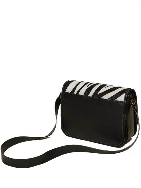 Borsa a tracolla in pelle stampa zebra  furry zebra snow / black - Women&rsquo;s Bags