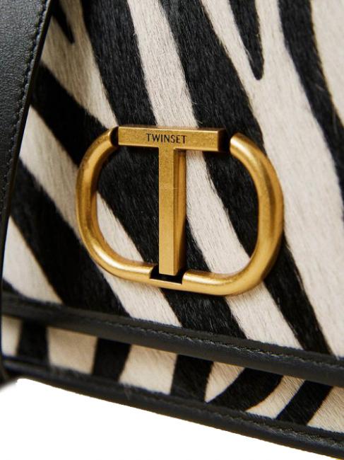 Borsa a tracolla in pelle stampa zebra  furry zebra snow / black - Women&rsquo;s Bags