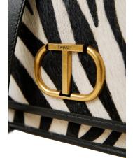 TWINSET Borsa a tracolla in pelle stampa zebra  furry zebra snow / black - Women&rsquo;s Bags - 4