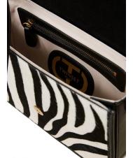 TWINSET Borsa a tracolla in pelle stampa zebra  furry zebra snow / black - Women&rsquo;s Bags - 5