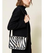 TWINSET Borsa a tracolla in pelle stampa zebra  furry zebra snow / black - Women&rsquo;s Bags - 6