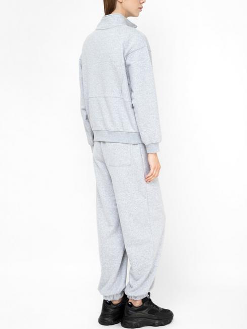 U&B  Complete sweatshirt with embroidery and jogging gray melange - Sports suits for women