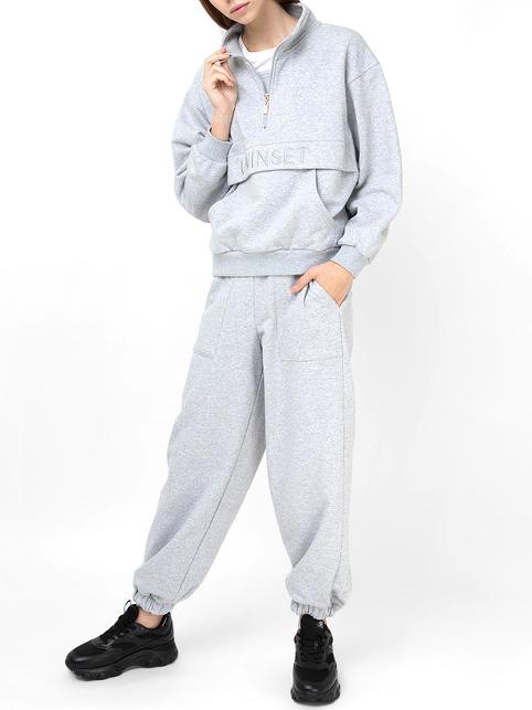 U&B  Complete sweatshirt with embroidery and jogging gray melange - Sports suits for women