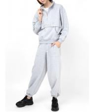 TWINSET U&B  Complete sweatshirt with embroidery and jogging gray melange - Sports suits for women - 3
