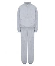 TWINSET U&B  Complete sweatshirt with embroidery and jogging gray melange - Sports suits for women - 5