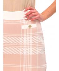 TWINSET CAPSULE Short skirt in check knit check powder pink / ivory - Women's Skirts - 3