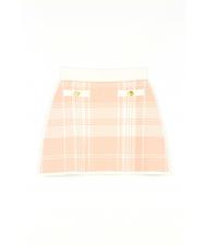 TWINSET CAPSULE Short skirt in check knit check powder pink / ivory - Women's Skirts - 4