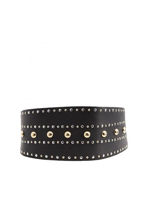 CINTURA ALTA In leather, with studs BLACK - Belts