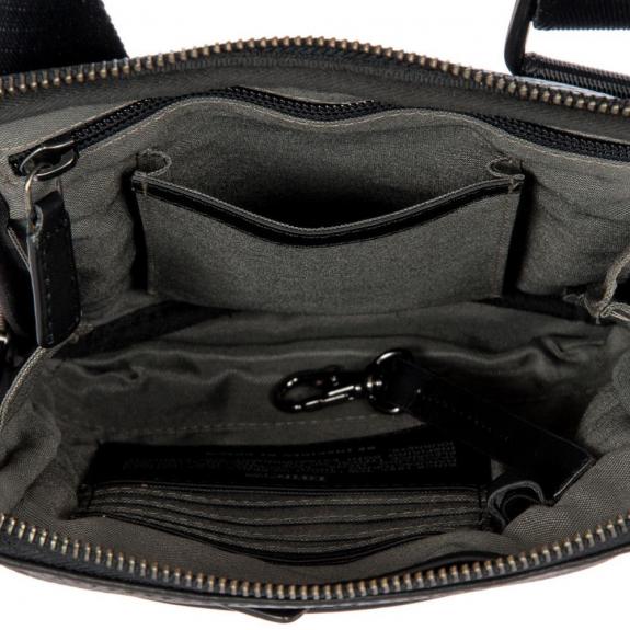 TORINO Flat leather bag Black - Over-the-shoulder Bags for Men