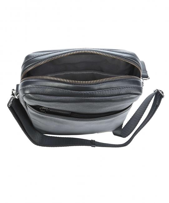 TORINO Shoulder bag in leather Black - Over-the-shoulder Bags for Men