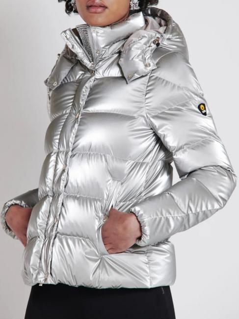 AFRA Down jacket with removable hood silver pearl / silver gray - Women's down jackets