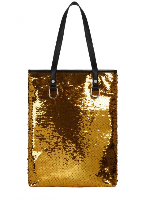 T WOW Vertical Shoulder Shopper Gold / Black - Women&rsquo;s Bags