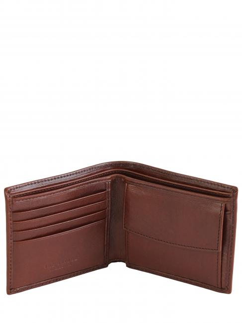 LORENZO Leather wallet with coin purse Brown / Palladium - Men&rsquo;s Wallets