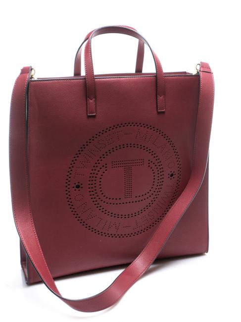 LOGO FORELLATO Vertical shopper with shoulder strap dark raspberry - Women&rsquo;s Bags