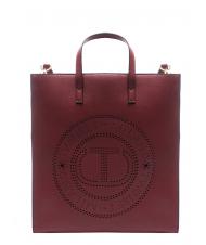 TWINSET LOGO FORELLATO Vertical shopper with shoulder strap dark raspberry - Women&rsquo;s Bags - 4