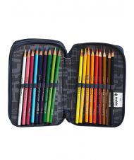 INVICTA Astuccio 3 zip Kit with everything for school! gridshadesblue - Cases and Accessories - 3