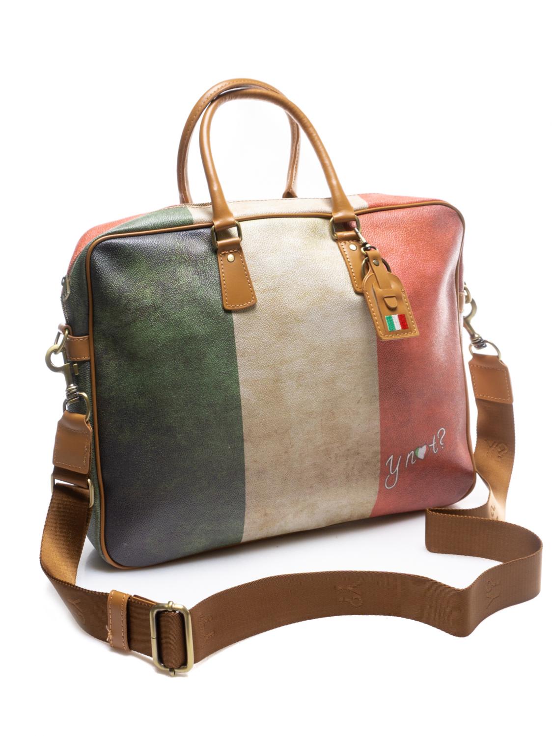 Mens briefcase with shoulder strap top