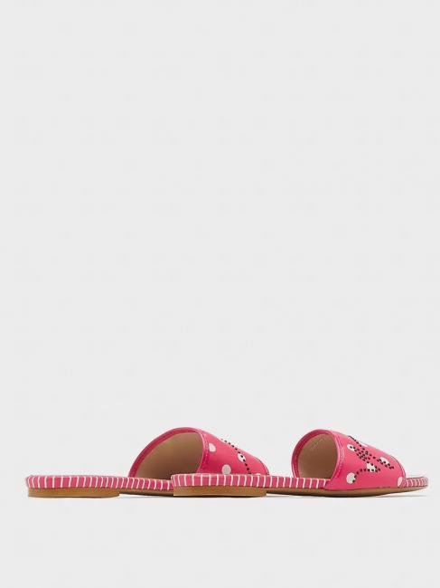 Ciabatta flat a pois  fuchsia / white - Women&rsquo;s shoes